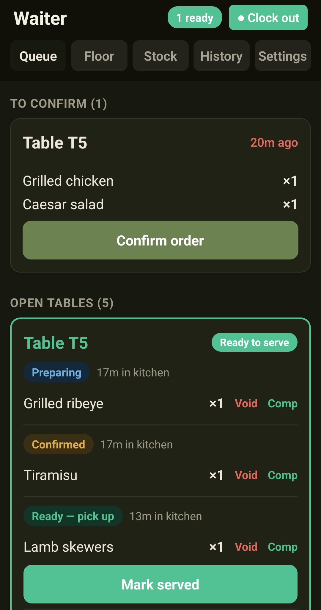 Ospee waiter app